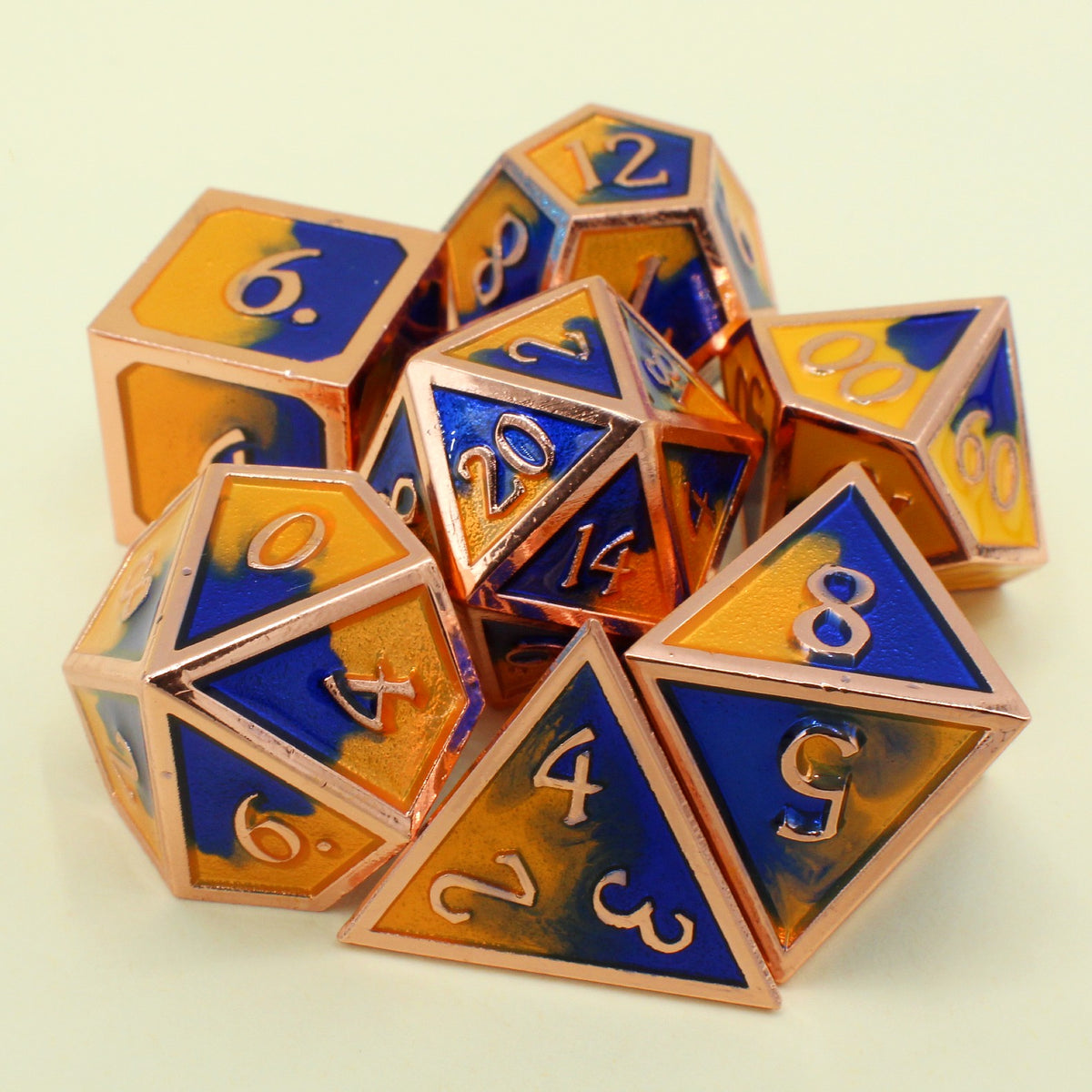 Blue and Gold Metal Dice Set!