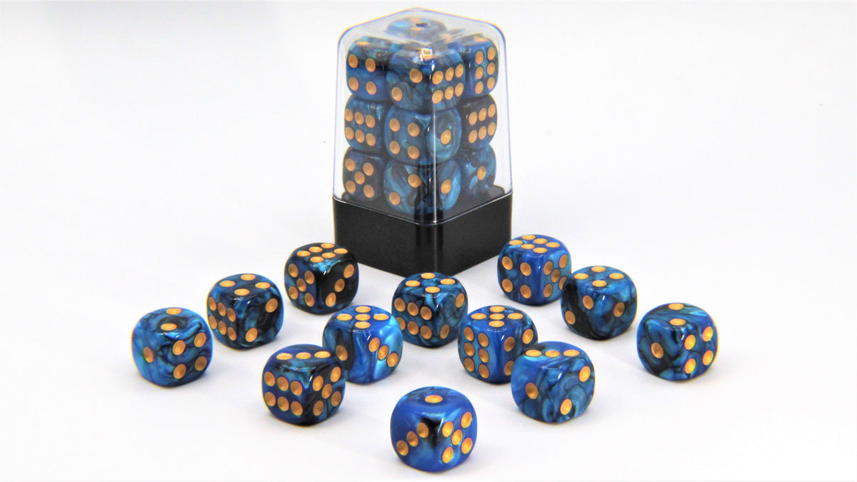 D6 Pips - Black and Blue