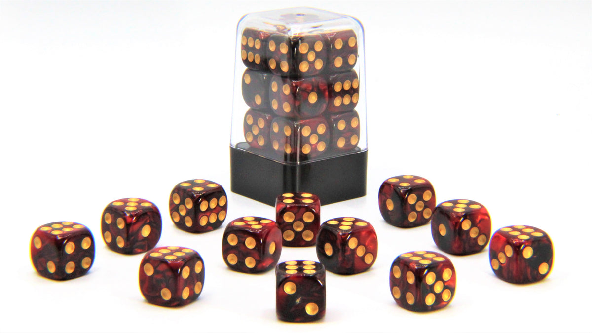 D6 Pips - Black and Red