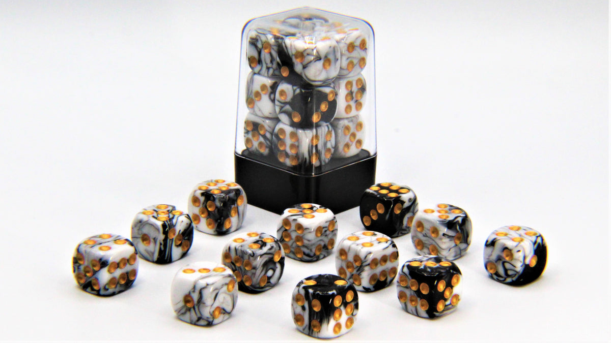 D6 Pips - Black and White