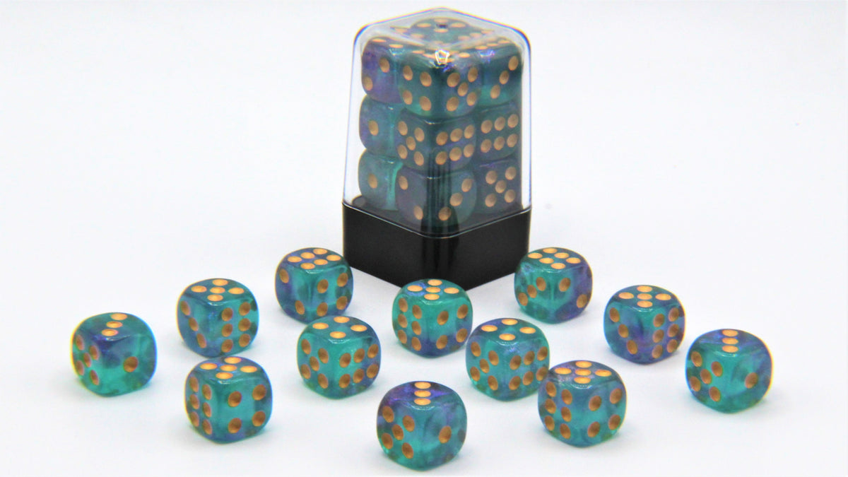 D6 Pips - Glittering Blue and Purple