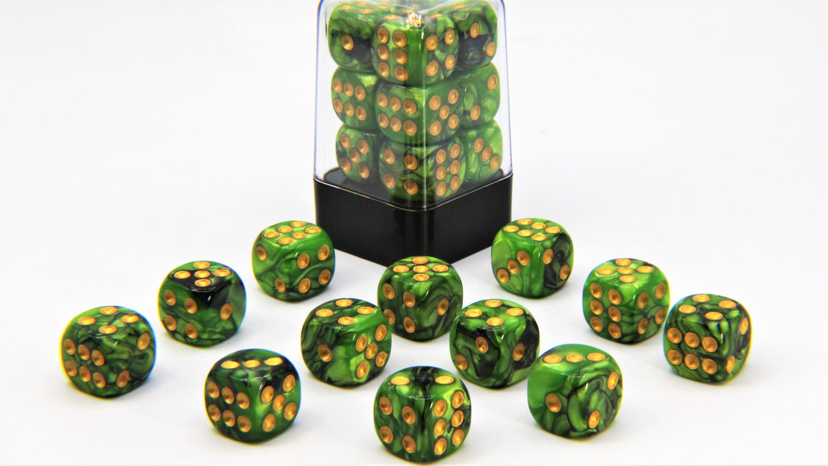 D6 Pips - Green and Black
