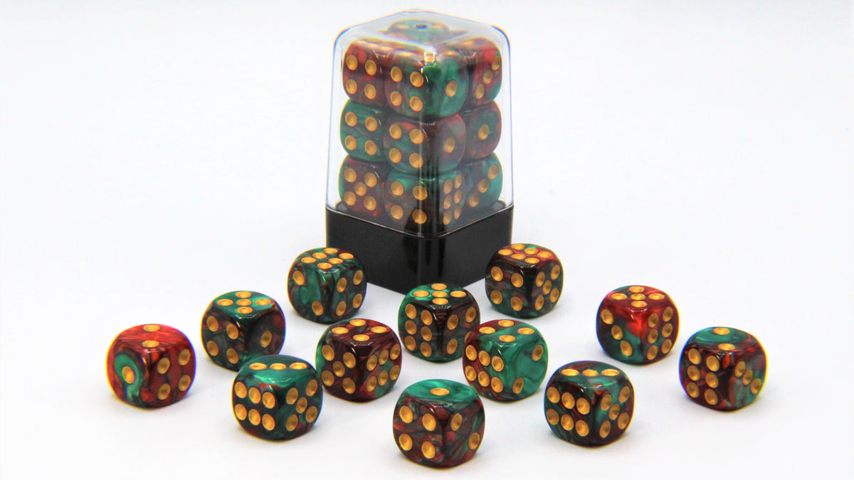 D6 Pips - Green and Red